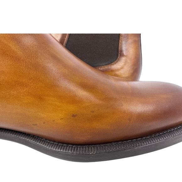 Magnanni Chelsea Boot 16677 Mens Size 10.5 Hand-painted Cognac Leather Pull on - Picture 12 of 12